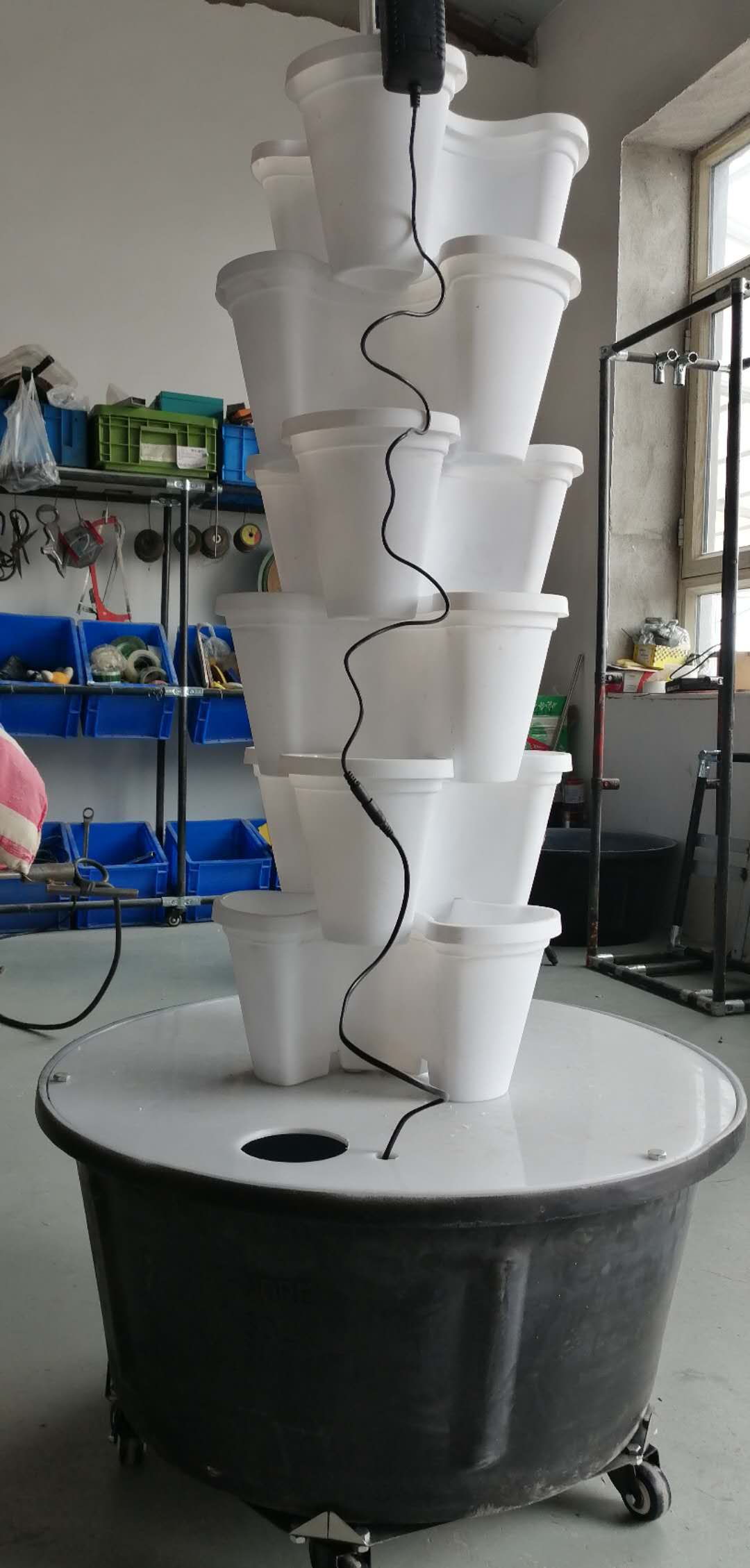 Plastic Modern Outdoor Tower Plant Pots Plastic Flower Pots Stackable
