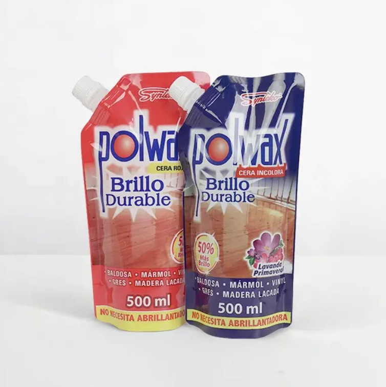 Custom High-Capacity Packaging For Liquid Detergent Standing Bag With Corner Spout Plastic Pouches