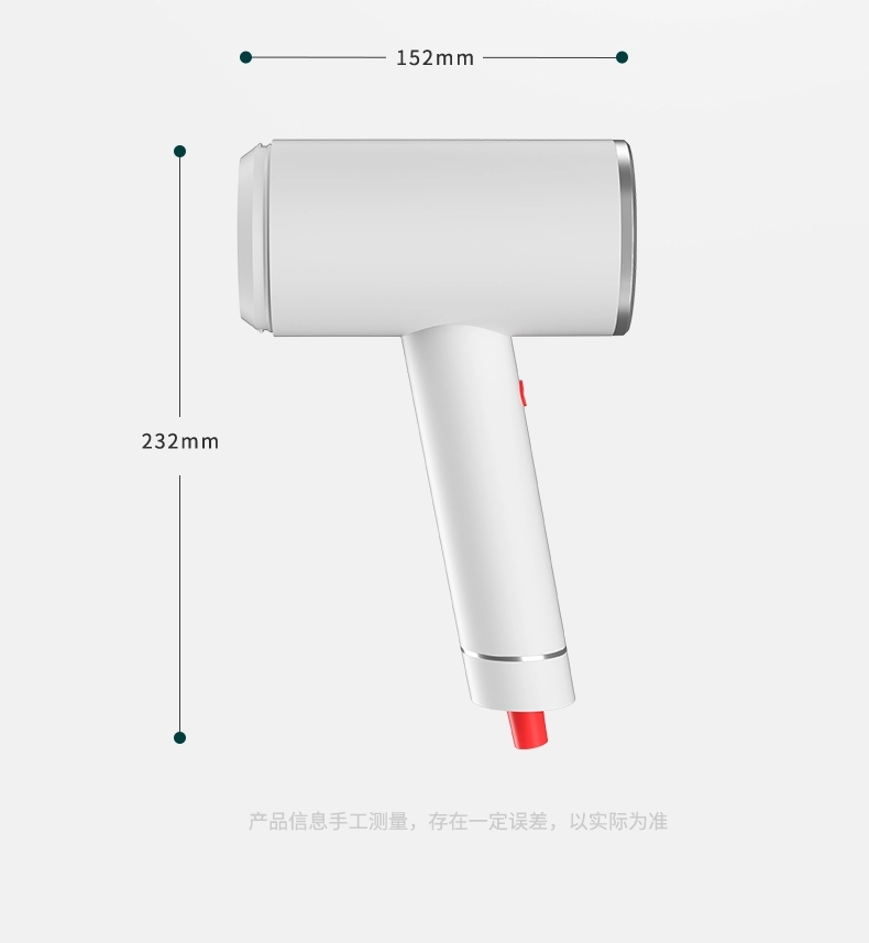 Compact Travel Garment Steamer with Hair Brush Accessory Product Size 23.25x17x7.4 cm
