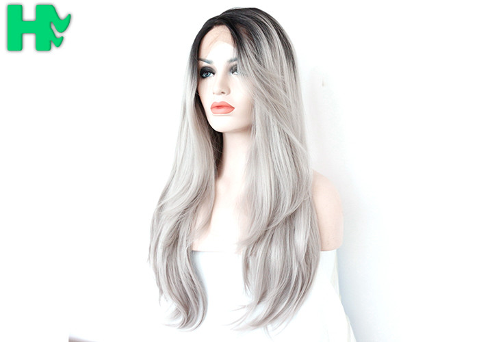 Crazy Party Synthetic Cosplay Wigs Non - Remy Hair Black Gray Or Custom Color