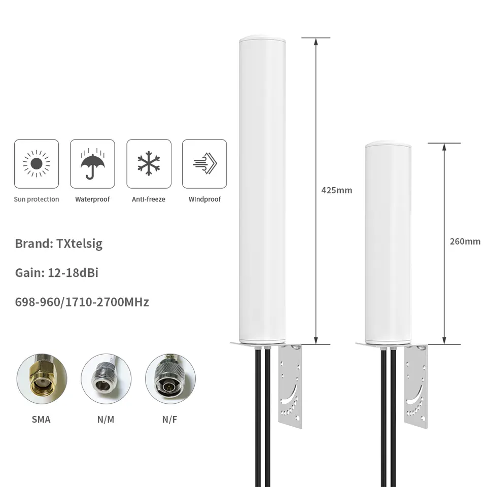 Long Range 4G Antenna with High Gain Omni MIMO Design and Customizable Connector Type