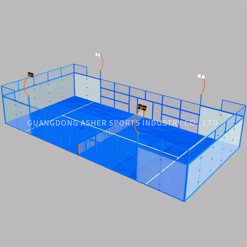 LED Lighting Padel Tennis Courts Custom 12mm Height Grass Surface