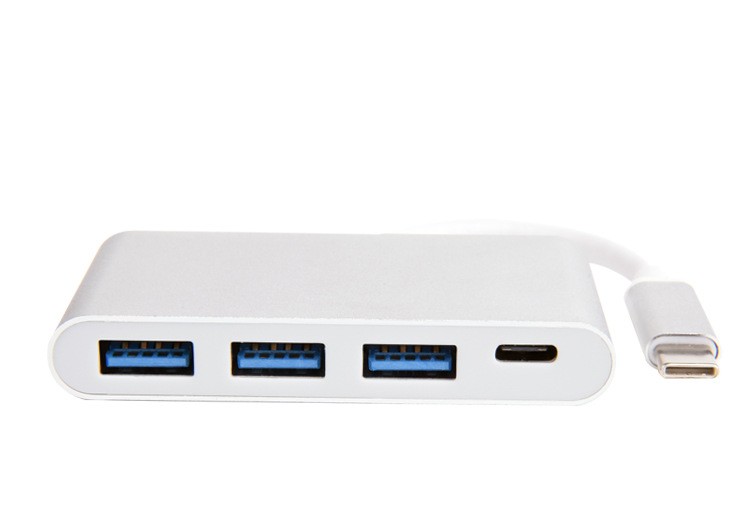 USB-C Hub Type-C to Usb 3.0 * 3 + Type-C Female Port Adapter Type-c Adapter