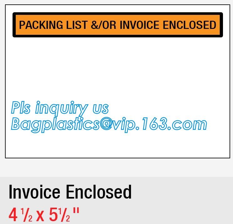 Clear Adhesive Back, Packing List / Shipping Label Envelope Pouches, seal envelope courier bag express custom mailing ba