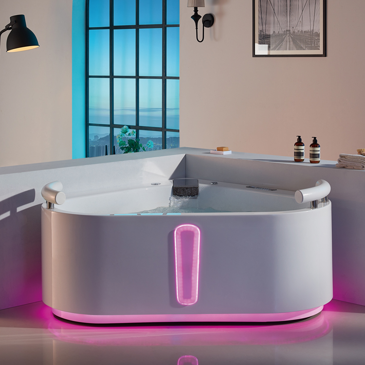 1400mm Corner Spa Massage Bathtub Freestanding Portable Two Person