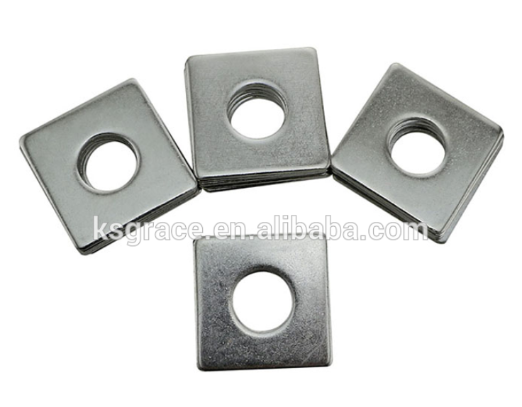 SS304 SS316 Square Lock Washer Bright Zinc Finish Square Hole Washer