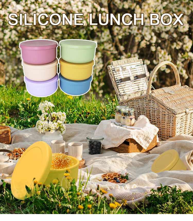BPA Free Silicone Bowl Set , Silicone Bento Boxes With Customized Logo
