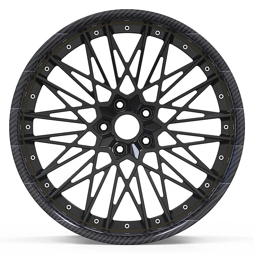 Carbon fiber lip Forged wheels Customized 19 20 21 22 inch custom 2 piece wheels