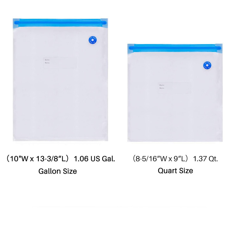 50-200microns Food Vacuum Sealer Bags , Clean 9 X 12 Resealable Plastic Bags