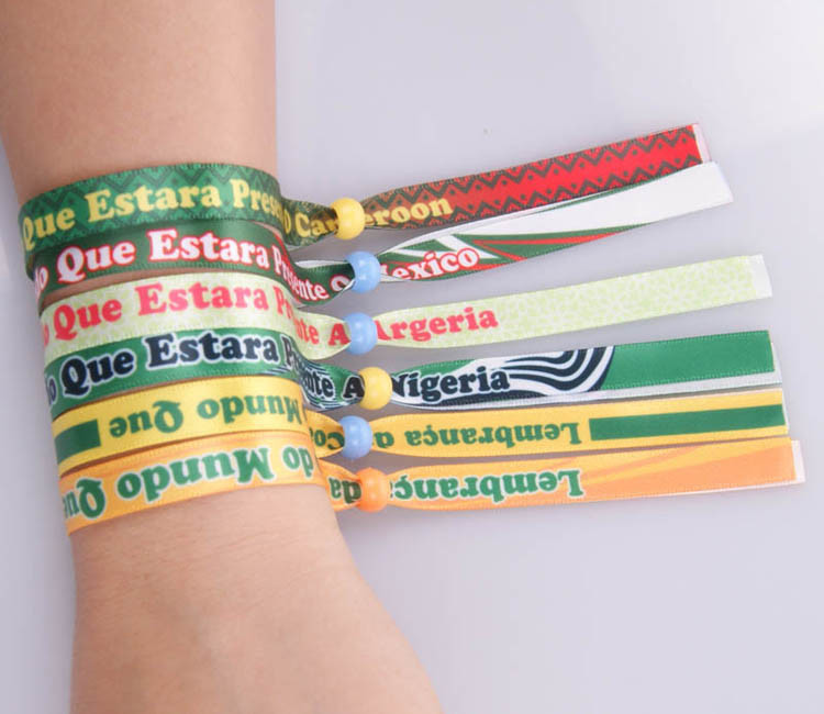 Pink Purple Blue Color Custom Cloth Wristbands With Sublimation LOGO