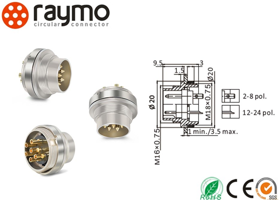 FAG Threaded Electrical Connector Raymo Brand Cable Plug Light Weight Design