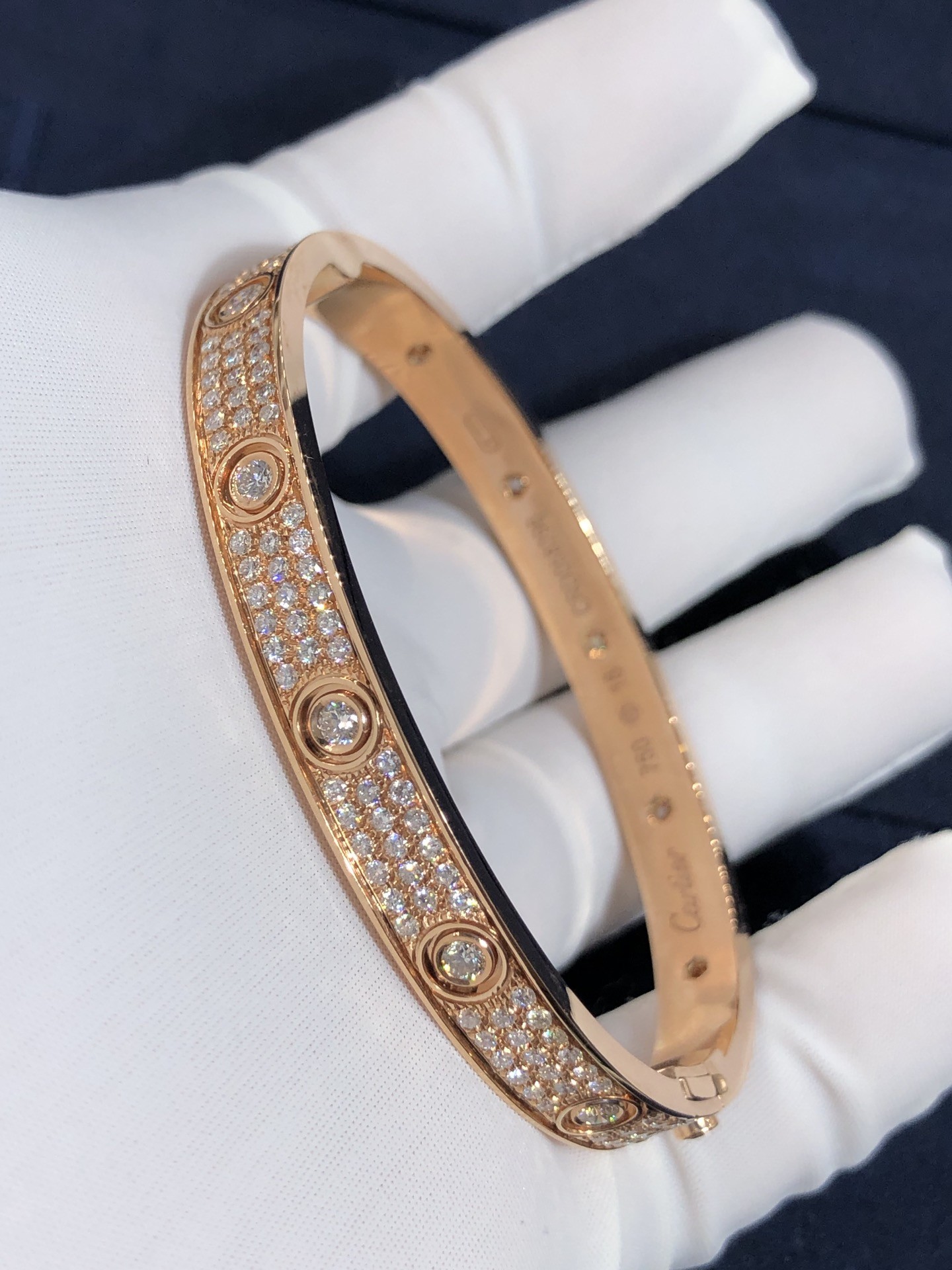 Popular Beautiful Gorgeous Factory Made 18k Car Tier Yellow/White/Rose Gold And Natural Diamonds LOVE Bracelet