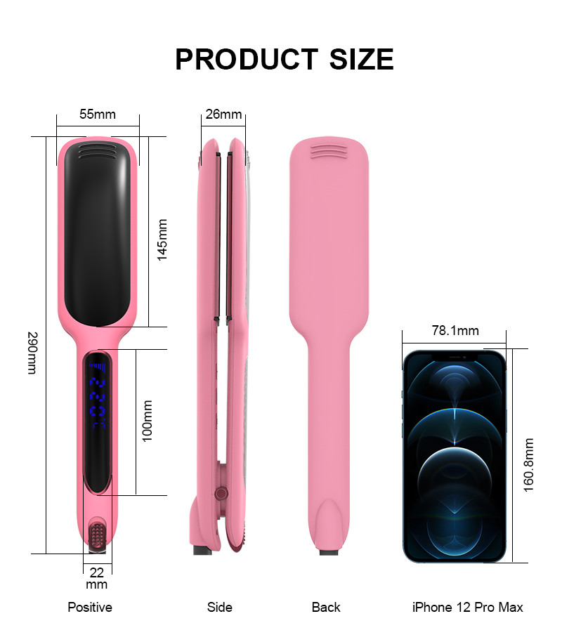Dual Voltage 100-240V Infrared Hair Straightener Titanium 3D Floating Plates