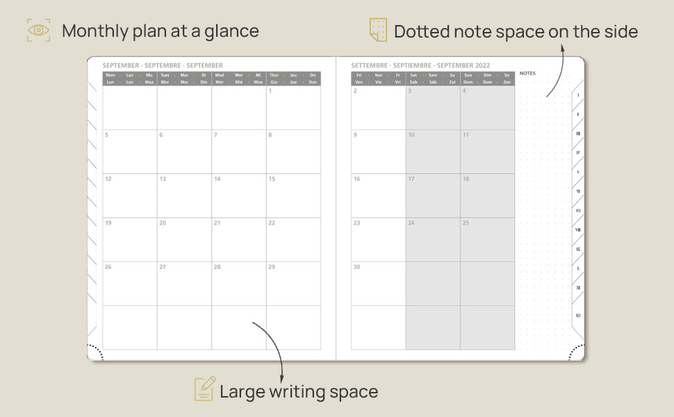 Odm Academic Planner Vertical Layout With Monthly Tabs Easy Track Corners Pacific Green