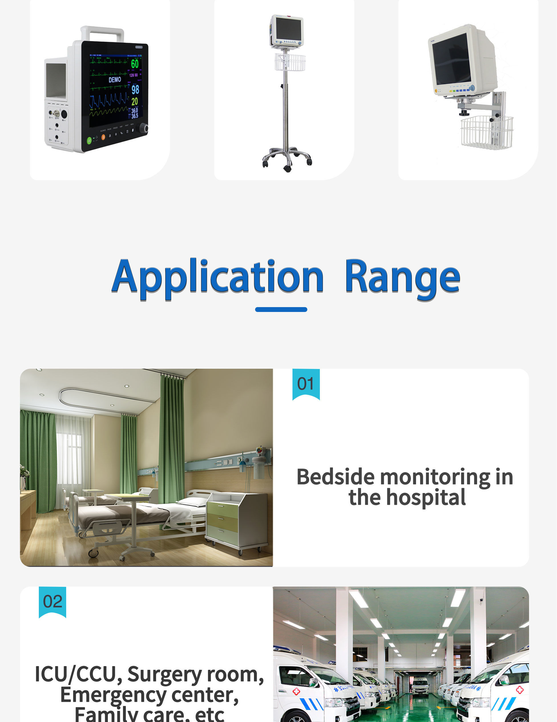 Hospital Cardiac Monitor Patient Pathological Analysis Equipments Modular Plug In