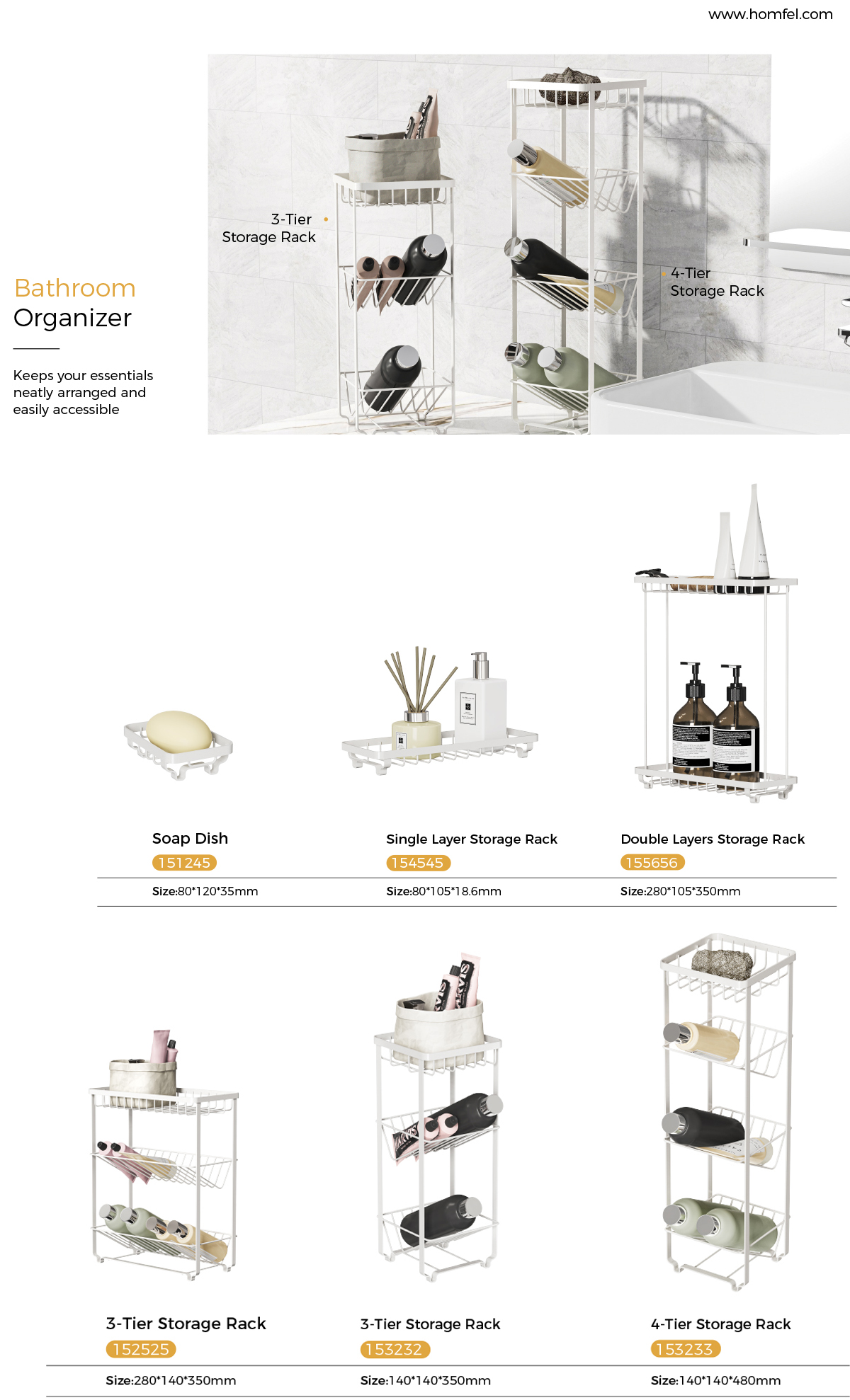 Metal Bathroom Inside Cabinet Shelf Basket Rack For Modern Household Organization