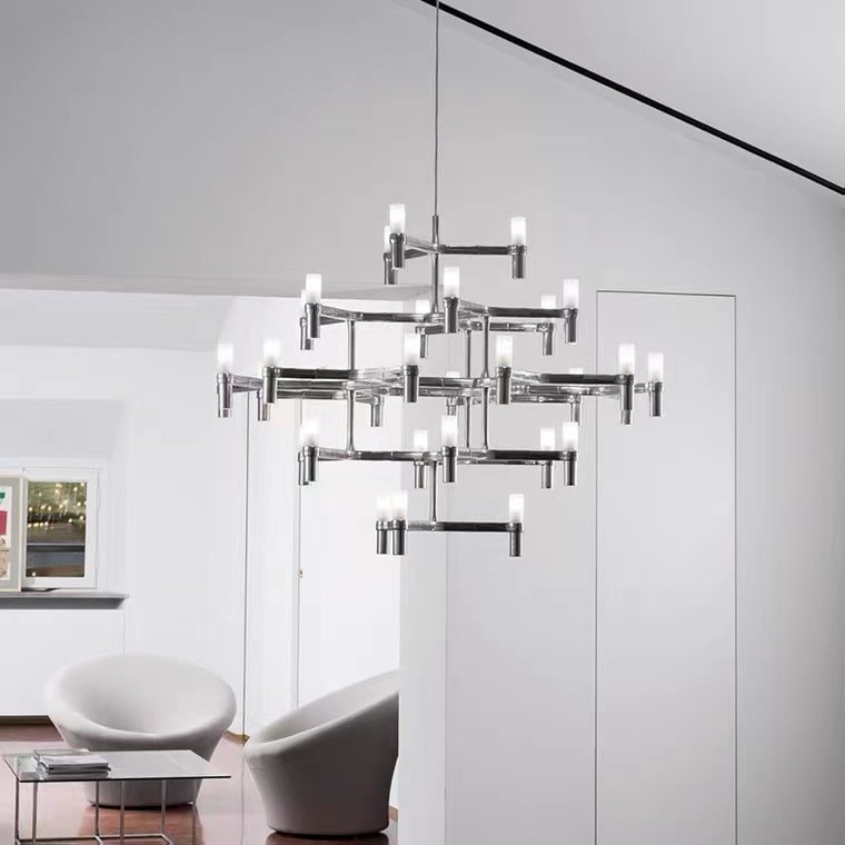 Large LED Chandelier Luxury Living Room Hanging Light