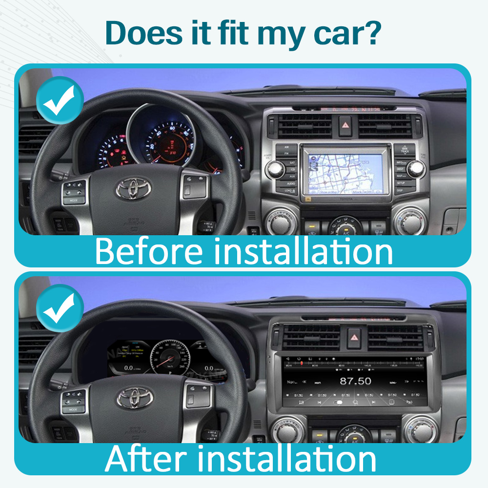 12.3 inch Touch Screen Stereo For 2009-2019 Toyota 4Runner Multimedia Player Stereo GPS Navigation wireless Carplay
