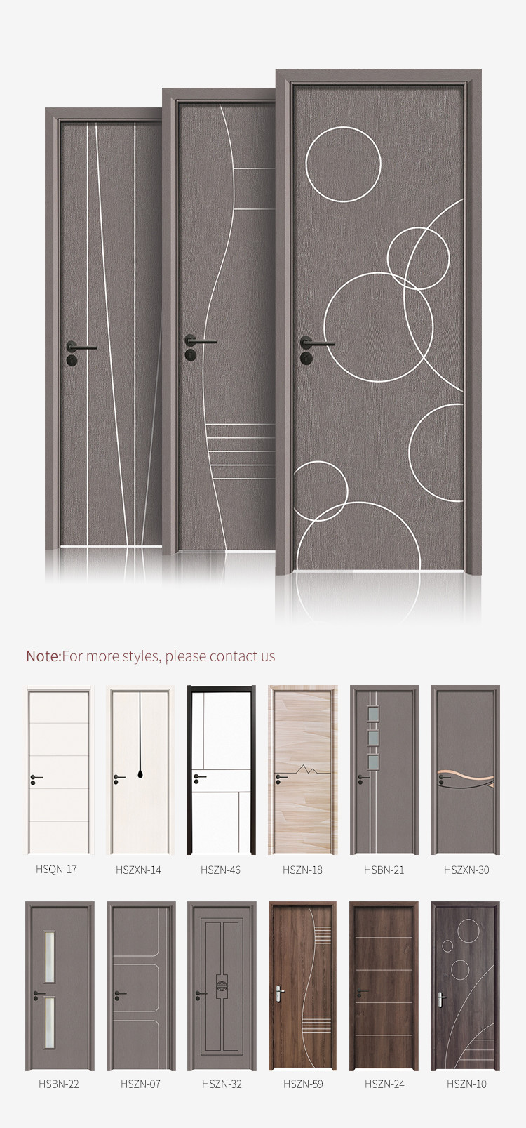 Hollow WPC Bathroom Doors , CE Certified Soundproof Hollow Door House Use