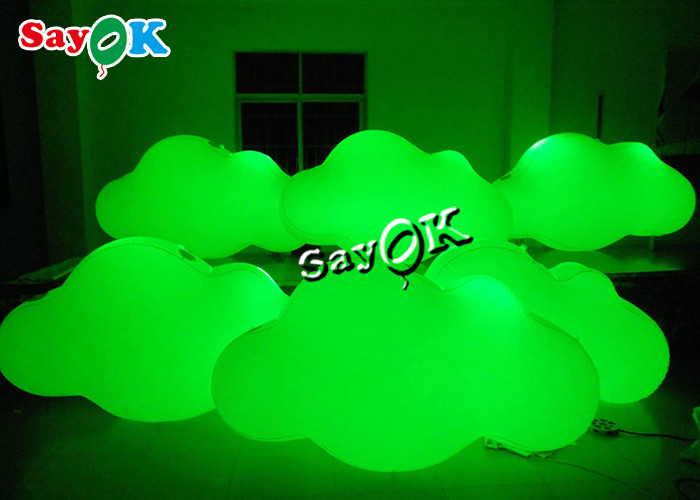 3m 10ft Custom Inflatable Products Ceiling Hanging PVC Cloud Balloon With LED Lights