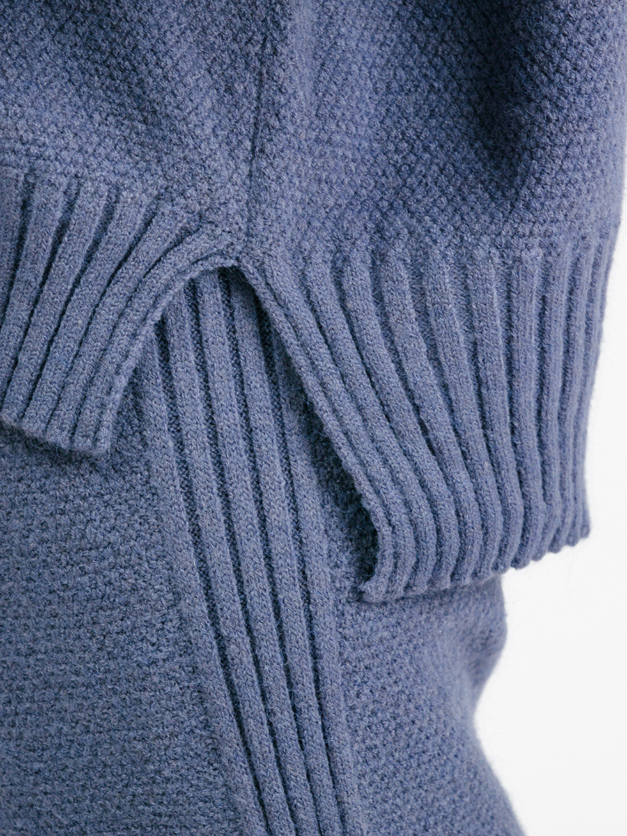 Women s Sweaters with Pullover Closure for Outdoor Activities in Fall Season Knitted long sleeved sweater wide leg pants