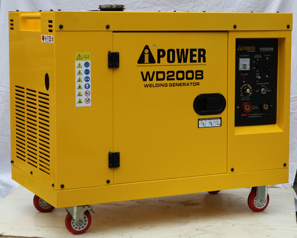 WD200B 200A Silent Diesel Welder Generator AC 4.0Kw/230V Or 120V Output Power