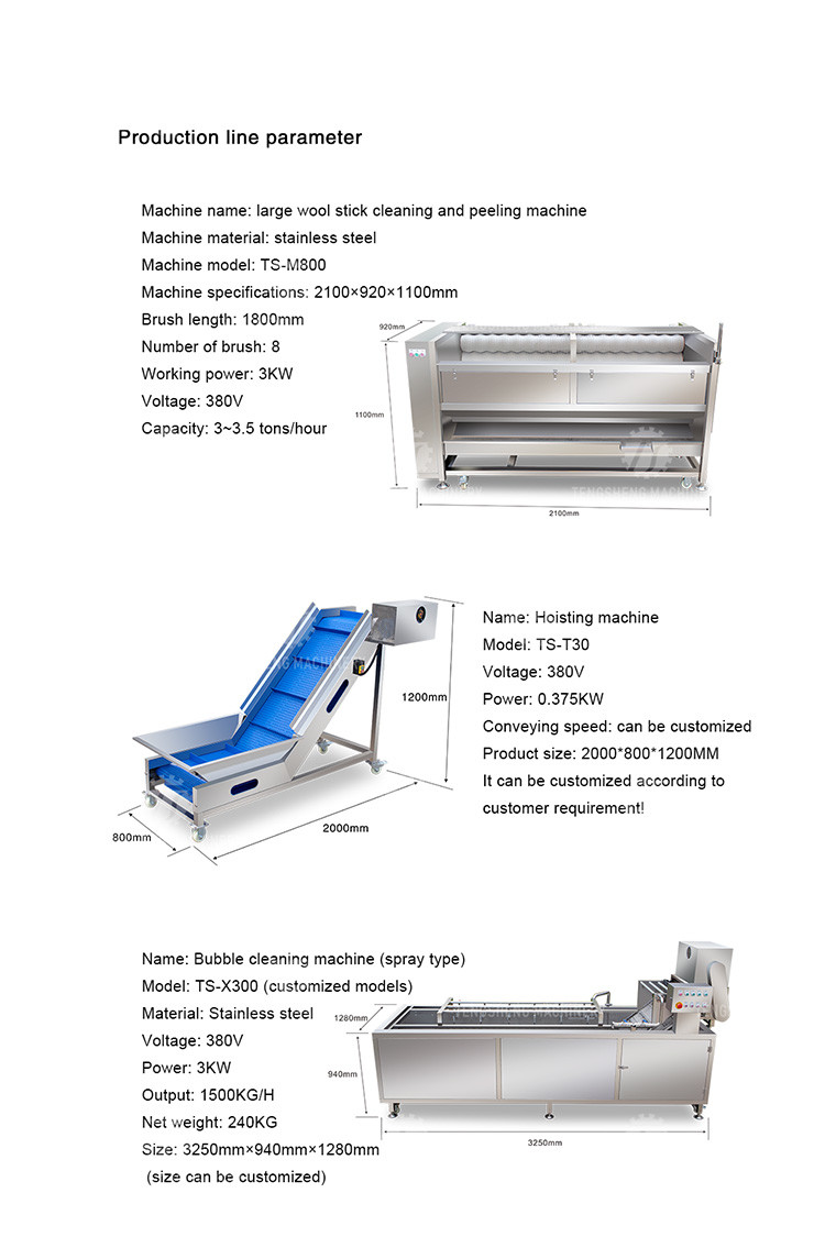 SS304 Fruit And Vegetable Processing Line For Central Kitchens