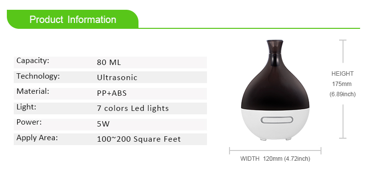 Flower Design 80ml USB Aroma Essential Oil Air Humidifier