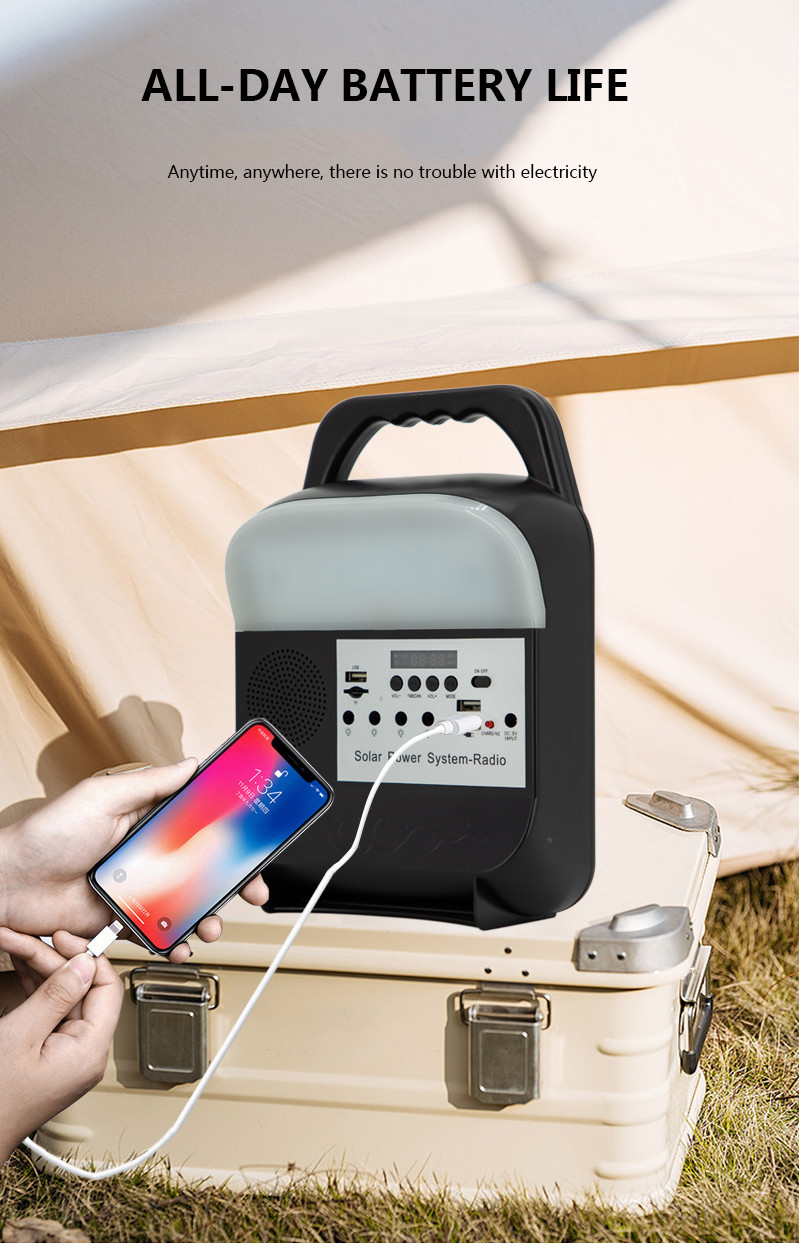 Portable Solar Energy Power Station Lighting System For Indoor Ceiling Light