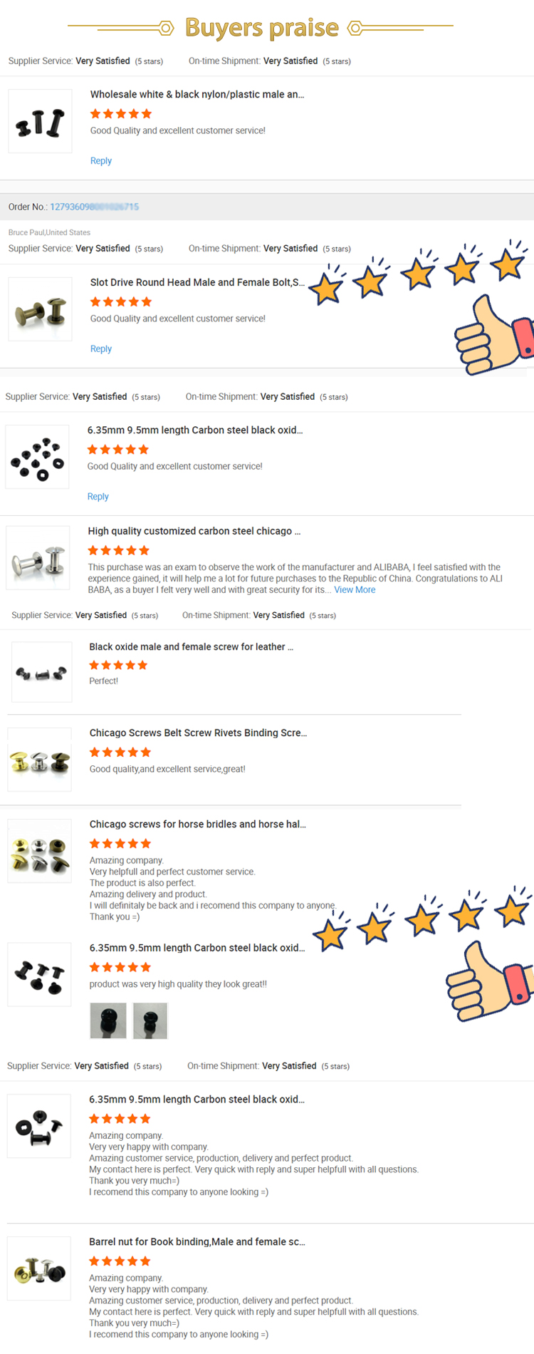 Customizable Stainless Steel Chicago Screws Hex Socket Metal Screw Fastener