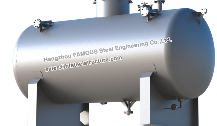 Stainless Steel Industrial Steel Buildings Water Control Horizontal Bright Tank
