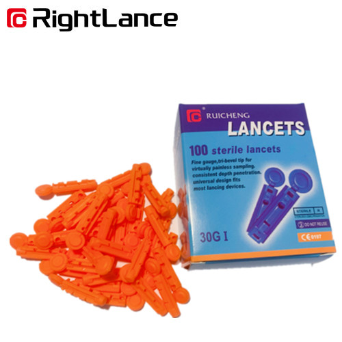 0.032cm 30 Gauge Twist Round Single Use Blood Lancet Device For Glucose Meter