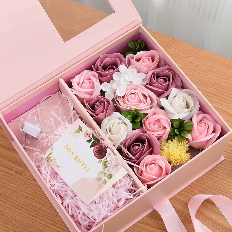 Elegant Black Color Custom Logo Printing Rigid Cardboard Jewelry Flower Gift Packaging Box