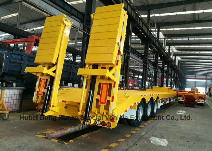 Gooseneck Transportion Heavy Duty Heavy Machine Lowbed Semi Trailer 40 ton ,60ton,80Ton