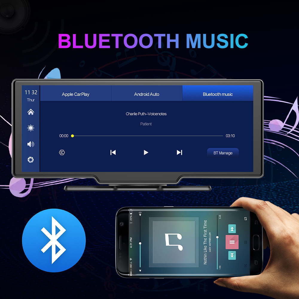 10.26" Wireless Carplay Dashboard Media Player 2.5K Android Auto