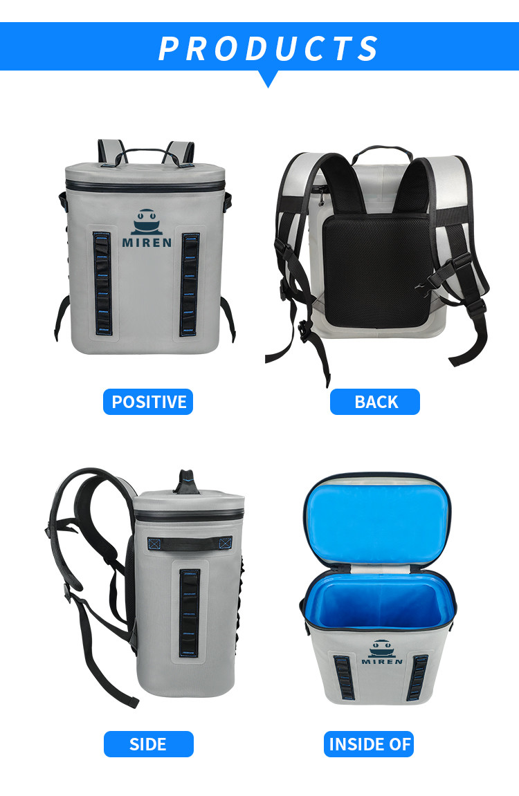 Waterproof Backpack Soft Coolers Light Gray 20L Capacity TPU Material