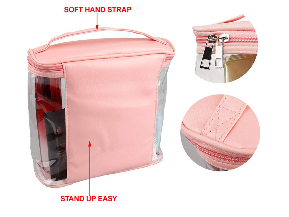 Leak Proof Zipper Clear Travel Bags For Toiletries