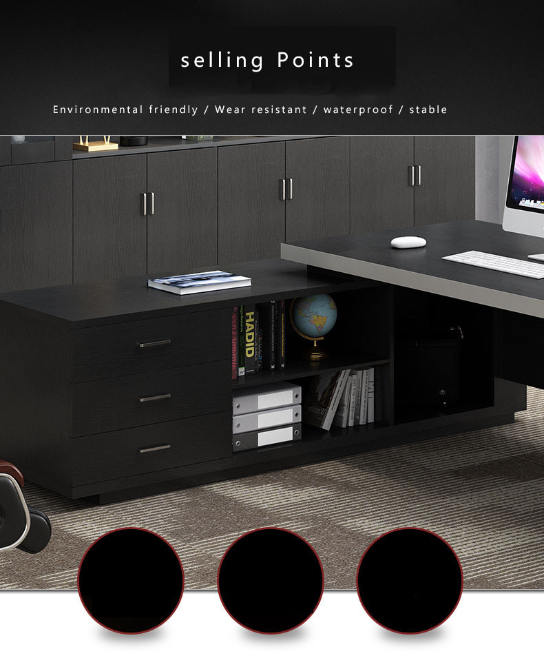 L Shape Executive Office Furniture Desk With Environmental Protection MDF Wood Material