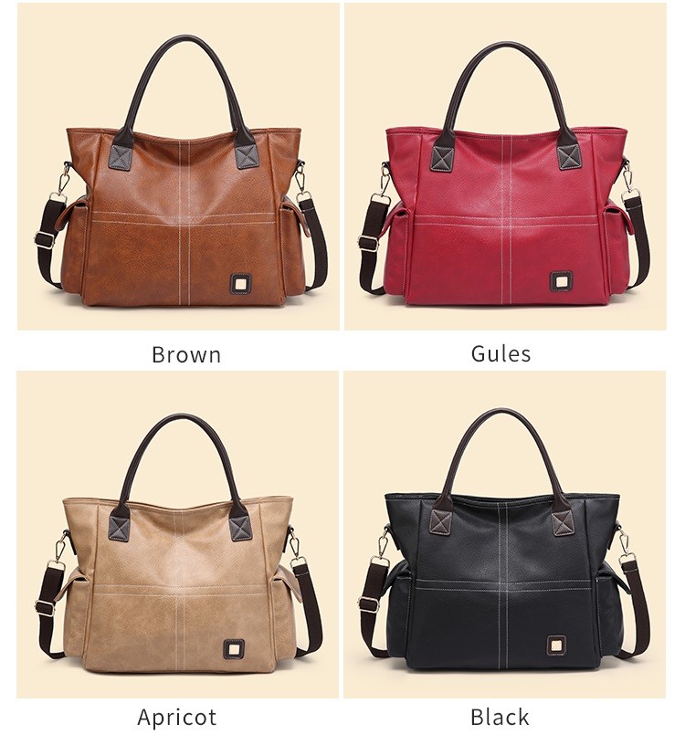 Large Single Strap Genuine Leather Satchel Handbags Purse Womens