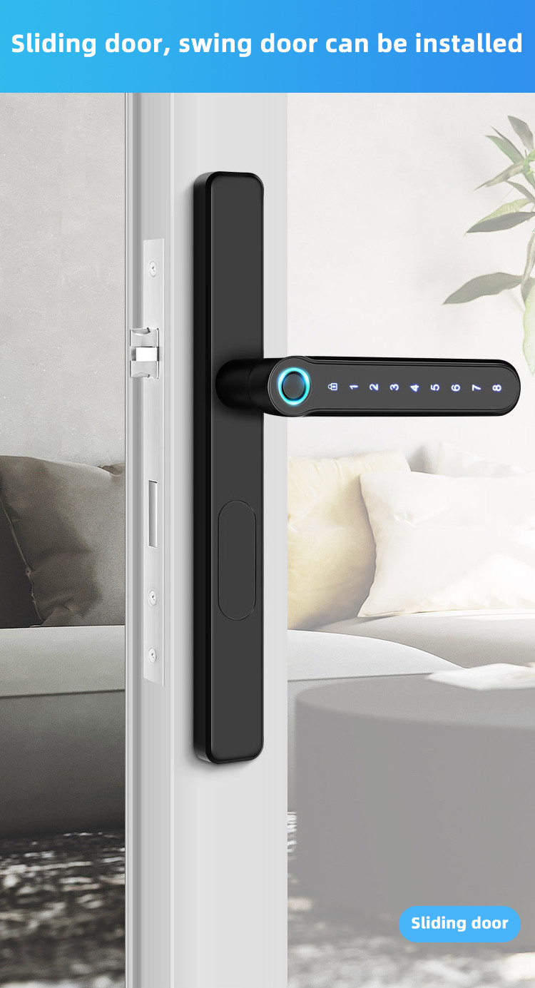 Digital Ttlock Digital Door Lock Black Password Card With IC Card