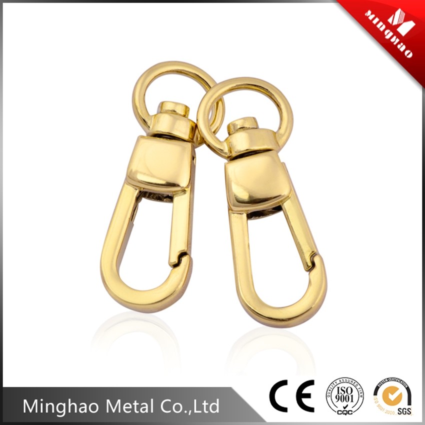 High quality gold 9.92*36.81mm swivel snap hook for dog leash parts