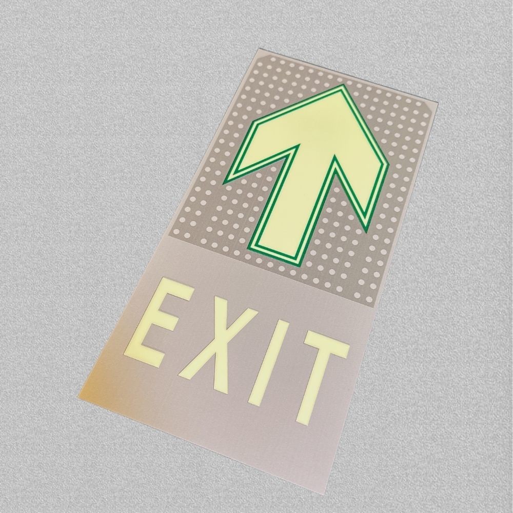 Emergency Exit Photoluminescent Signage With Glow Time Of 8 - 12 Hours