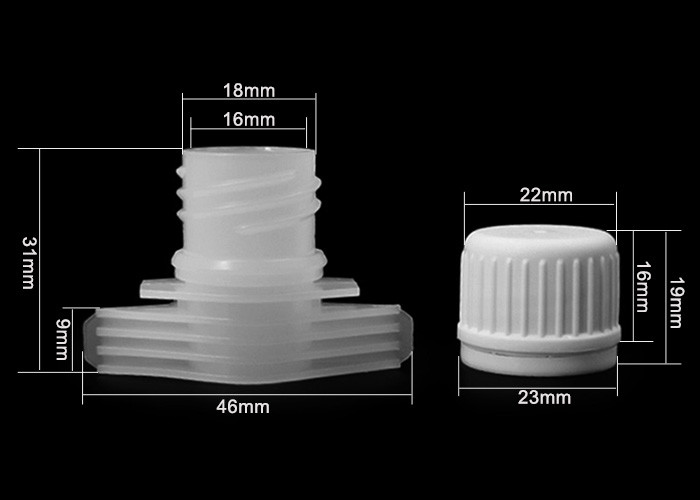 16mm Easy Tighten Plastic Spout Caps In Three Screw Thread , Save Time To Screw