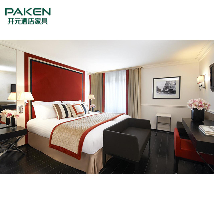 Hotel Guest Room Laminate Surface Modern Bed And Sofa