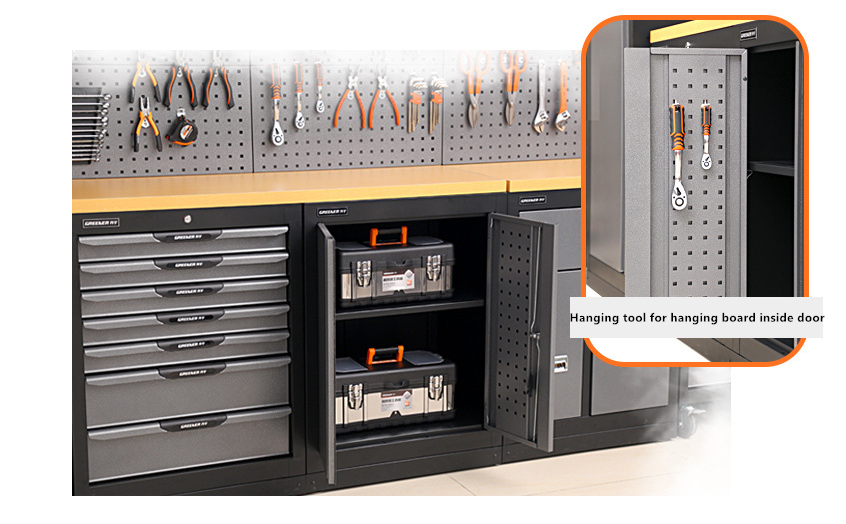 ISO9001 0.8-1.5mm Fixed ODM Garage Cabinet Workbench