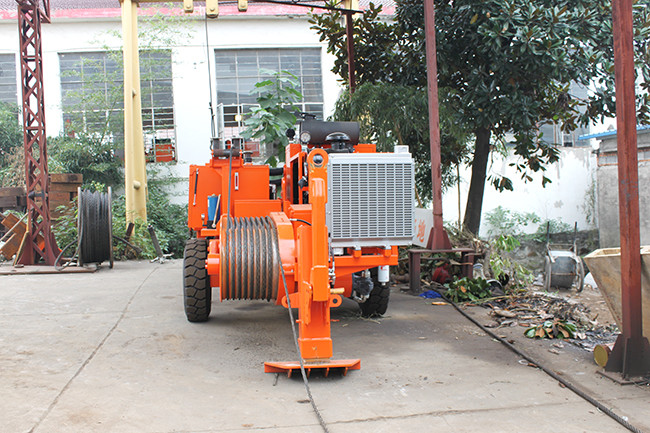 Orange 129kw 173hp Overhead Line Stringing Equipment Hydraulic Cable Puller