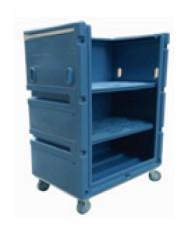 Large Capacity Grey PE Plastic Hotel Laundry Cart For High Volume Linen