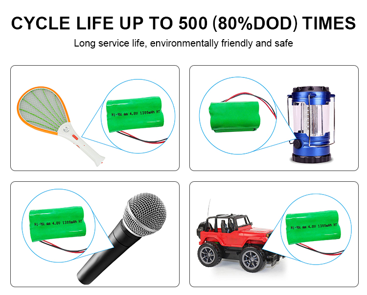 Customized Rechargeable Rc Car Battery 4.8v 1300mah Ni-Mh Battery Pack