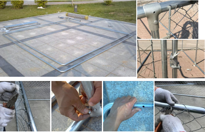 2M Galvanized Steel Run Dog Cage Dog Kennels Pet Kennel Easy Assembly