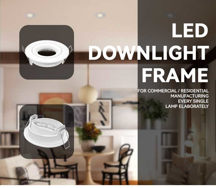 Commercial Lighting Recessed Spotlight Frame With 20° Tilt And Rotating Housing